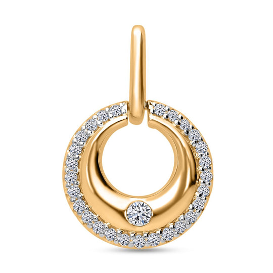 LUXURIANT DIAMOND - Lab Grown Diamant SI-GH Anhänger 925 Silber Gelbgold Vermeil ca. 0,25 ct.