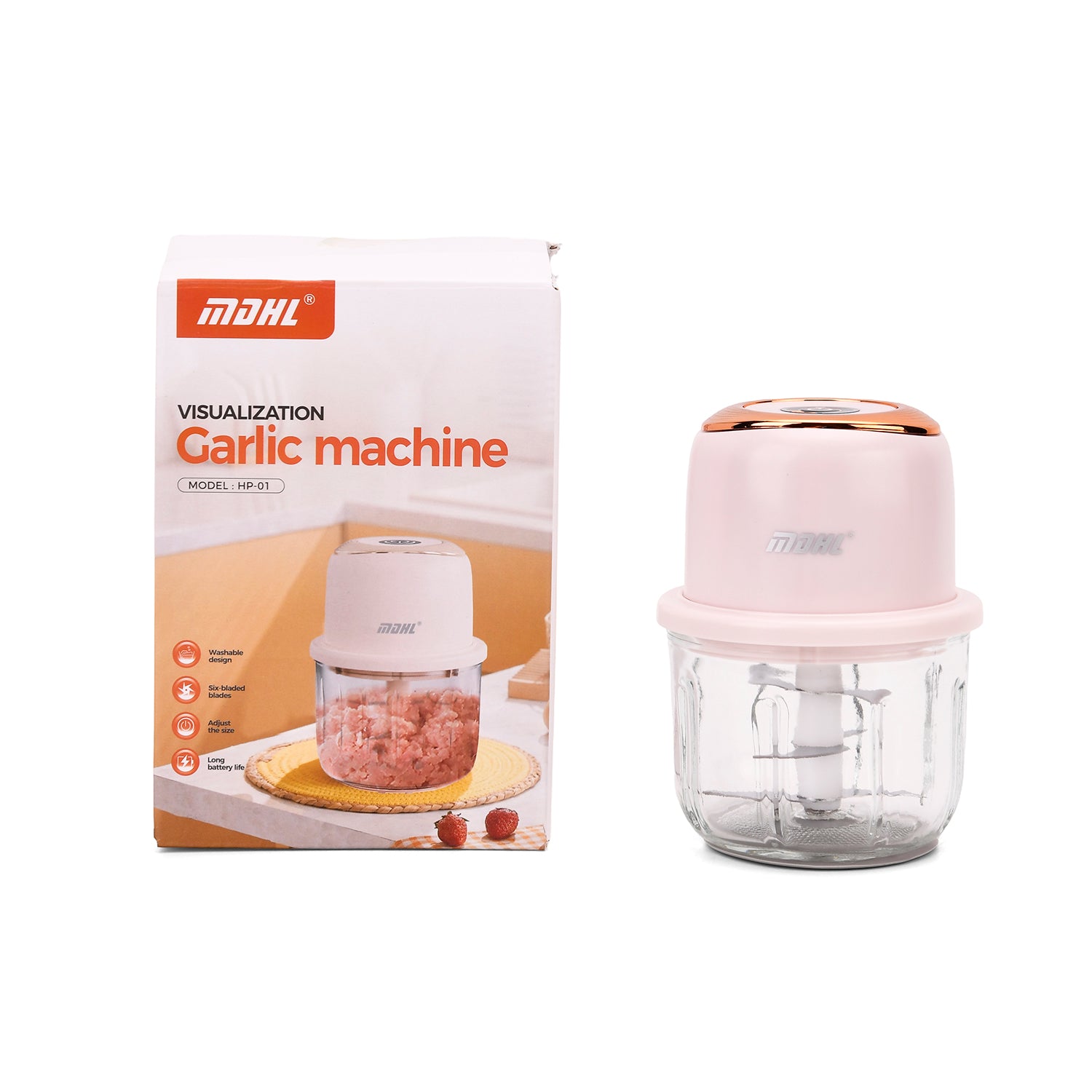 Elektrischer Mini-Knoblauch-Zerkleinerer mit USB-Aufladung, 350ml, 14,5 x 11?cm