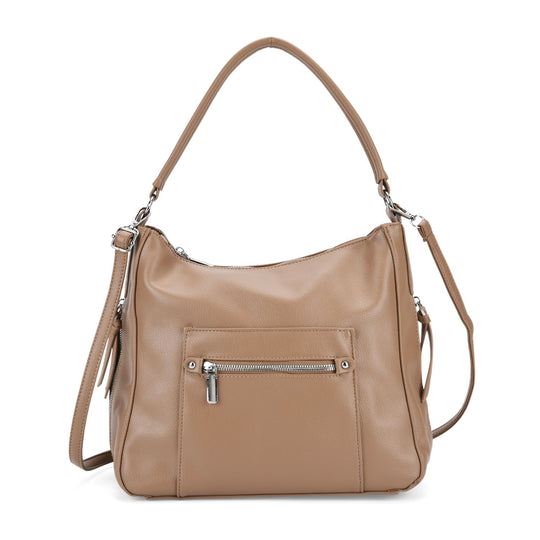 Crossbody-Tasche mit mehreren Reißverschlusstaschen, 31x13x28 cm, Blau