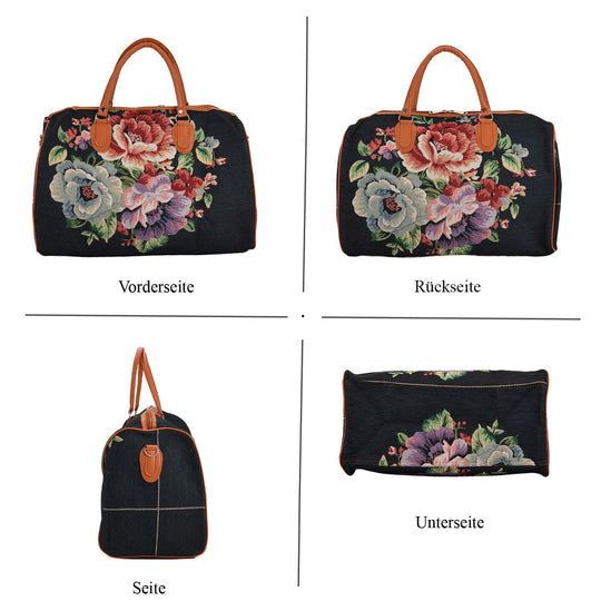 Weekender-Tasche mit Blumenmuster, 45x23x27 cm, Leopard