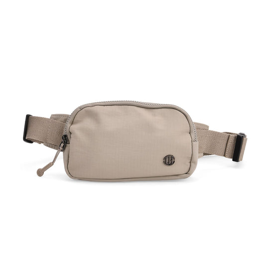 Nylon-Gürteltasche mit Hauptfach und Innentasche, verstellbarer Hüftgurt und Schnellverschluss, 19x12x6 cm, Schwarz