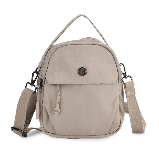Praktische Nylon-Crossbody-Bag mit mehreren Fächern, ca. 17x21x8 cm, Rot