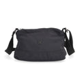 Nylon Crossbody-Tasche mit Reißverschlussfächern, verstellbarem Schulterriemen, Schwarz
