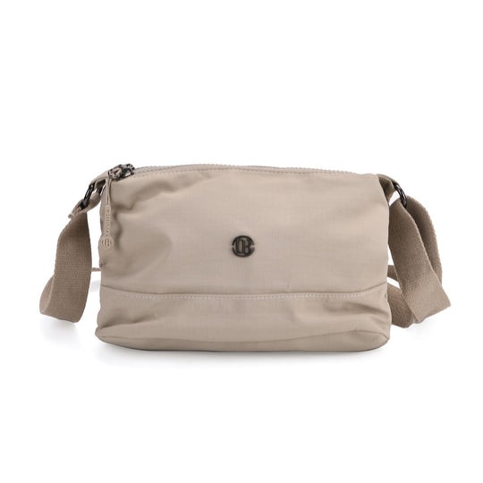 Crossbody-Tasche aus Nylon, mit mehreren Reißverschlussfächern und verstellbarem Schulterriemen, 24x15x9cm, Schwarz