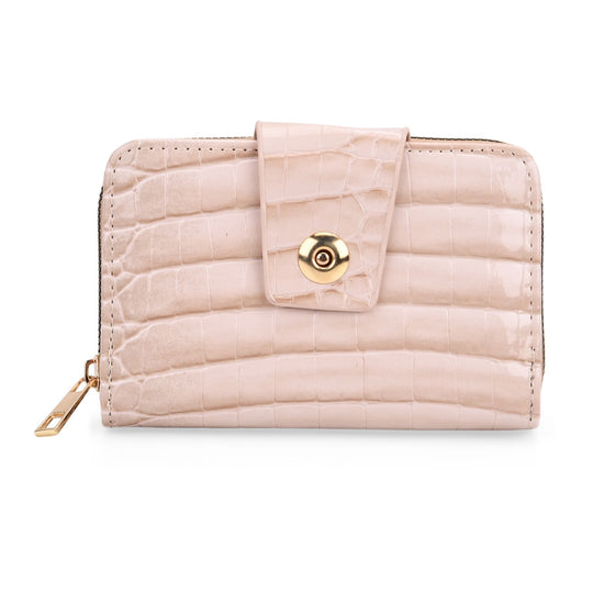 Geldbörse mit Kartenfächern und Reißverschlussfach, RFID-Schutz, 14,5x9,5 cm, Beige