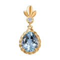 Himmelblauer Topas und weißer Zirkon Anhänger - 3,78 ct.