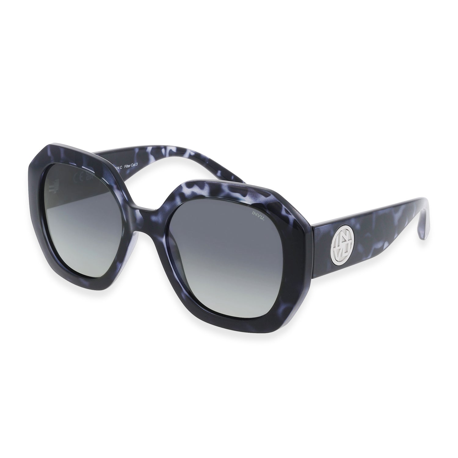 Sole & Luce, Swiss Eyewear, UV400 Polarisierte Sonnenbrille, Blau Demi