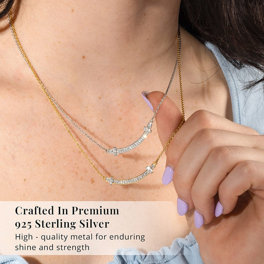 LUXURIANT DIAMOND - Lab Grown Diamant SI Halskette ca. 45 cm 925 Silber 750 Gelbgold Vermeil ca. 0.33 ct