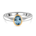 AAA Santamaria Aquamarin Ring 925 Silber rhodiniert (Größe 17.00) ca. 0,73 ct