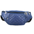 100% Echtleder-Gürteltasche in Stepp-Optik, 21,5x16,5 cm, Dunkelblau