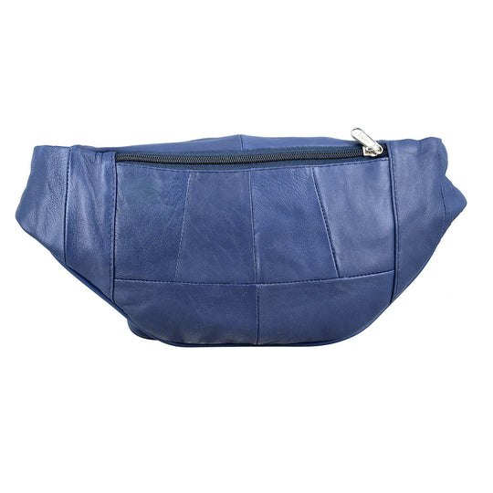 Gürteltasche aus 100 % Echtleder mit Stepp-Design, verstellbarer Riemen, Braun