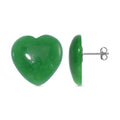 Grüne Jade Herz Ohrringe - 35 ct.