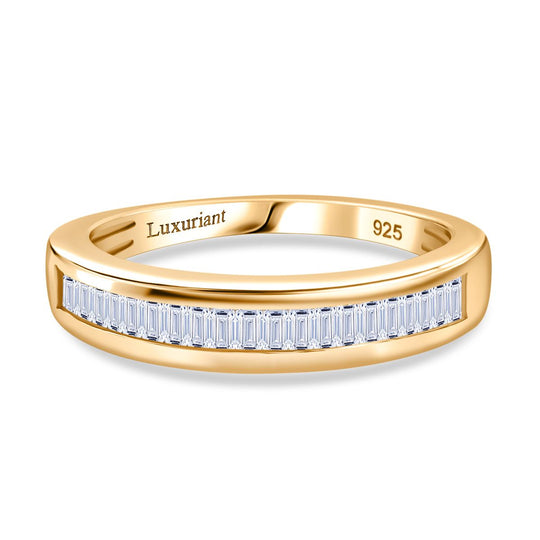 LUXURIANT DIAMOND - Lab Grown Diamant VS-EF Ring 925 Silber 750 Gelbgold Vermeil (Größe 18.00) ca. 0.50 ct