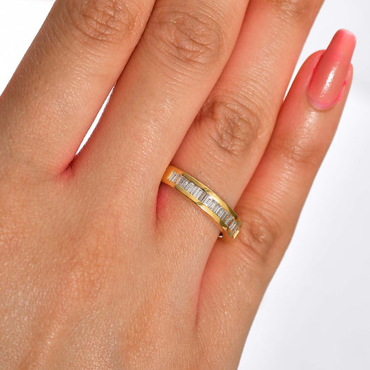 LUXURIANT DIAMOND - Lab Grown Diamant VS-EF Ring 925 Silber 750 Gelbgold Vermeil (Größe 19.00) ca. 0.50 ct