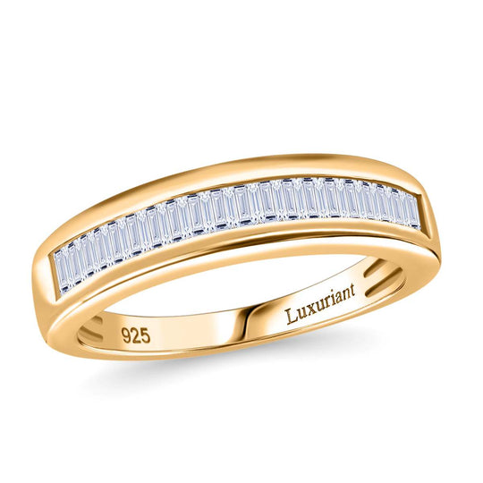 LUXURIANT DIAMOND - Lab Grown Diamant VS-EF Ring 925 Silber 750 Gelbgold Vermeil (Größe 19.00) ca. 0.50 ct