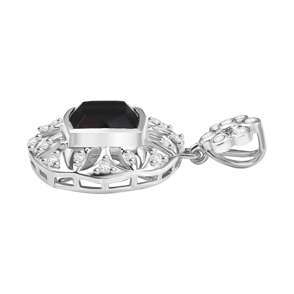 Alexandrit Quarz Triplette, Weißer Zirkon Anhänger 925 Silber rhodiniert ca. 2,92 ct.