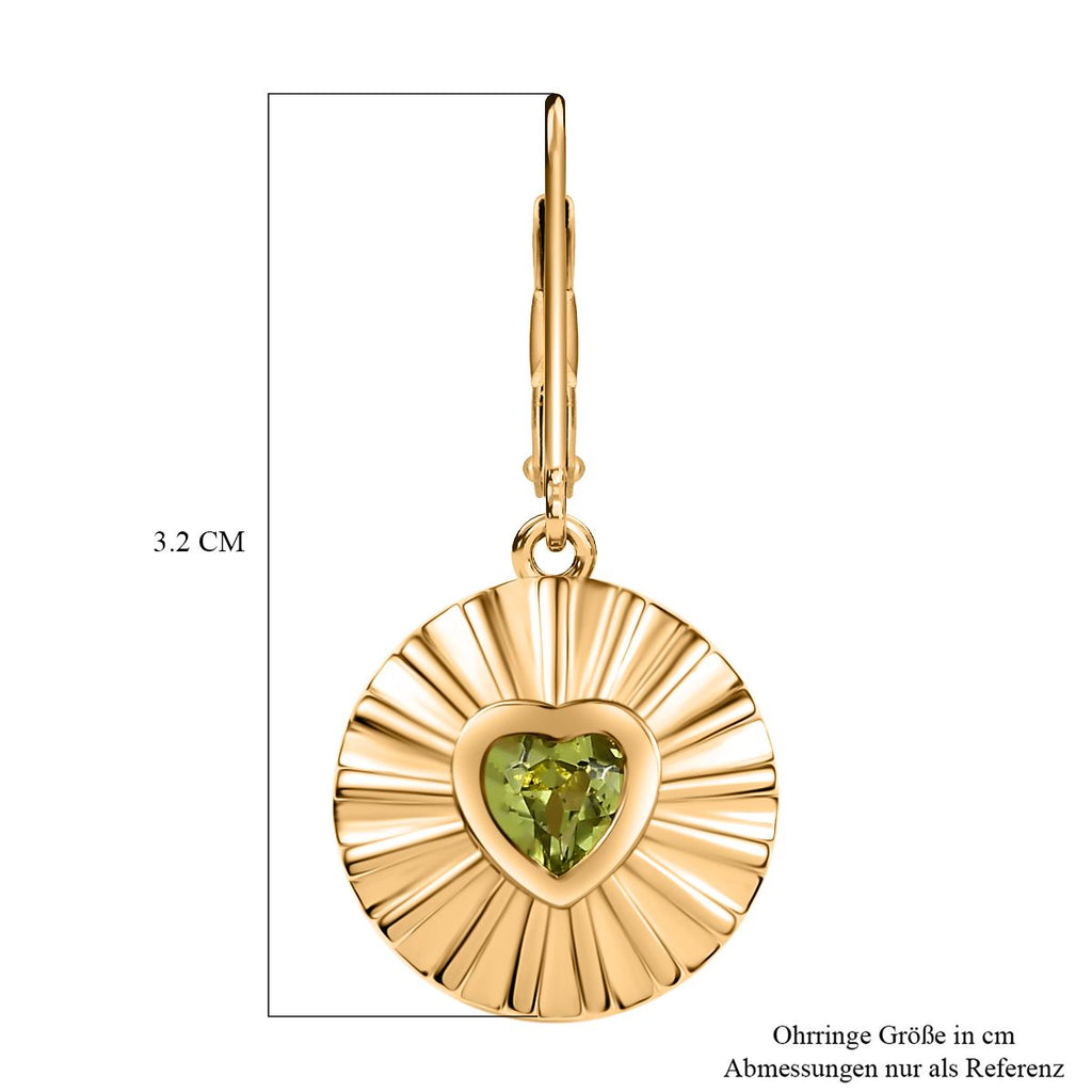 Peridot Ohrringe Messing ca. 0,78 ct.