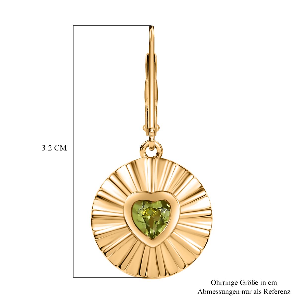 Peridot Ohrringe Messing ca. 0,78 ct.
