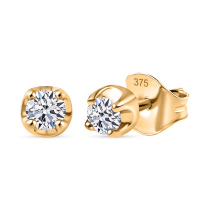 LUXURIANT DIAMOND - Lab Grown Diamant SI-GH SGL zertifiziert Ohrringe 375 Weiß Gold ca. 0.25 ct