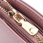 Jacquard-Schal aus Viskose und Geldbörse aus PU-Leder mit RFID-Schutz Rosa