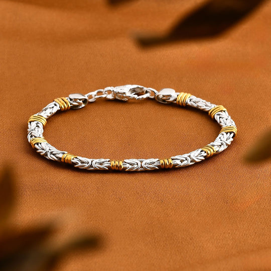 Royal Bali - 925 Silber Zweifarbige Beschichtung Armband ca. 19 cm ca. 16,17g