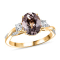 LUXORO AAA Turkizit, Weißer Diamant Ring 585 Gold (Größe 19.00) ca. 4,17 ct