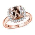 LUXORO AAA Morganit, Weißer Diamant Ring 417 Gold (Größe 19.00) ca. 4,14 ct