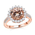 LUXORO AAA Morganit, Weißer Diamant Ring 417 Gold (Größe 19.00) ca. 3,92 ct