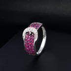 Montepuez-Rubin Ring 925 Silber rhodiniert (Größe 17.00) ca. 1,26 ct