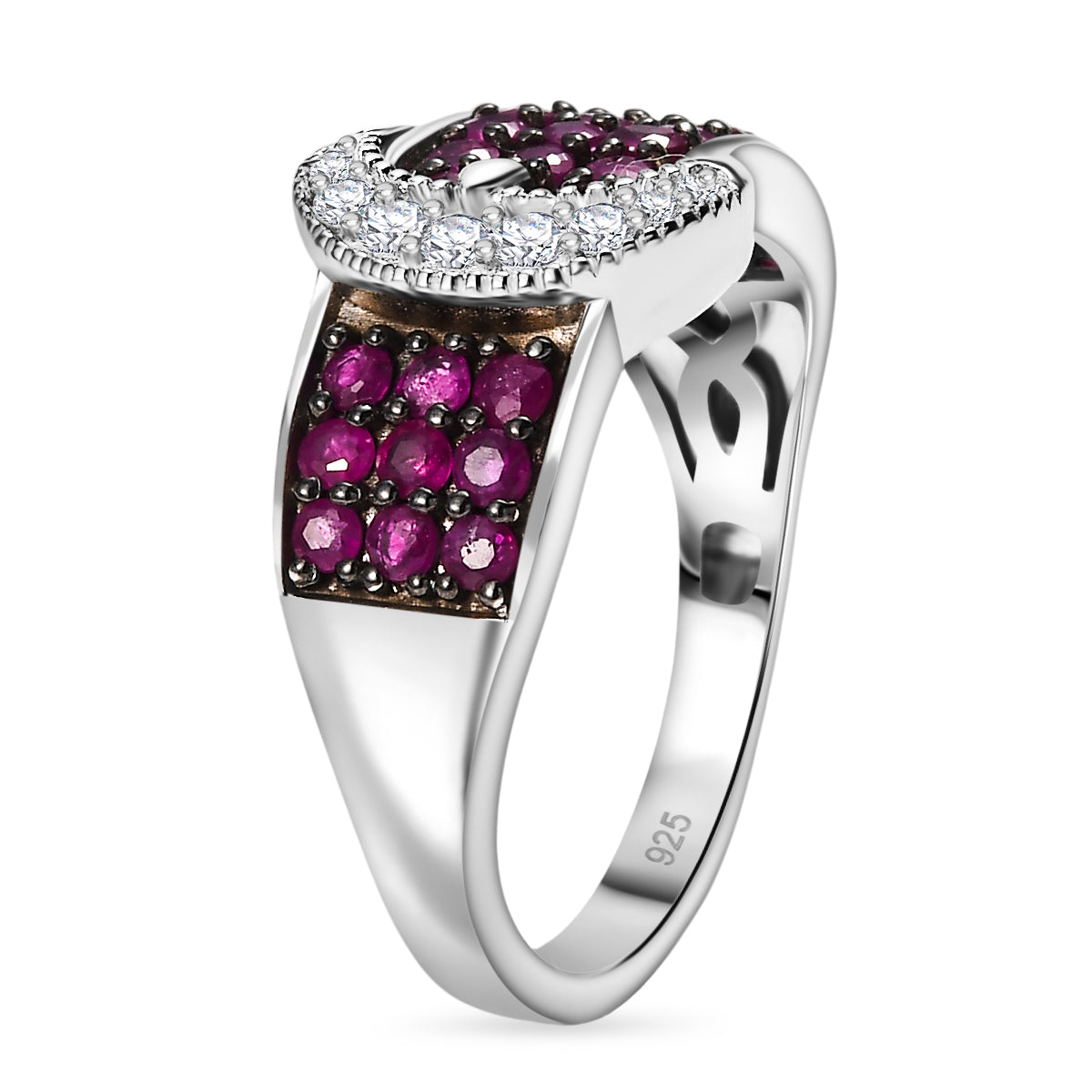 Montepuez-Rubin Ring 925 Silber rhodiniert (Größe 17.00) ca. 1,26 ct