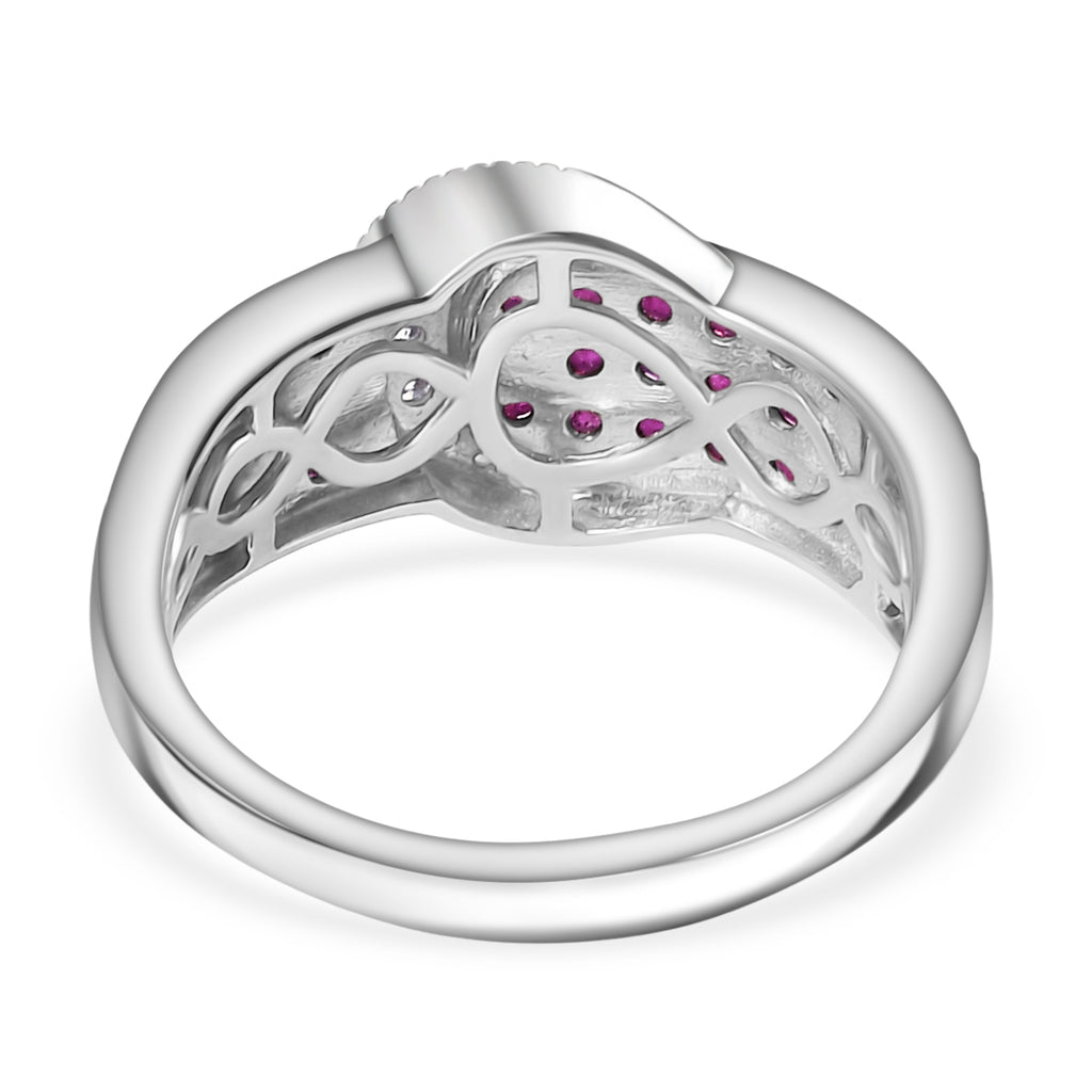 Montepuez-Rubin Ring 925 Silber rhodiniert (Größe 17.00) ca. 1,26 ct