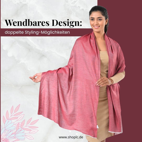 Eleganter Wende-Schal aus Netzgewebe, Viskose, ca. 70x200 cm, Beige