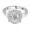 Moissanit Ring 925 Silber rhodiniert (Größe 18.00)