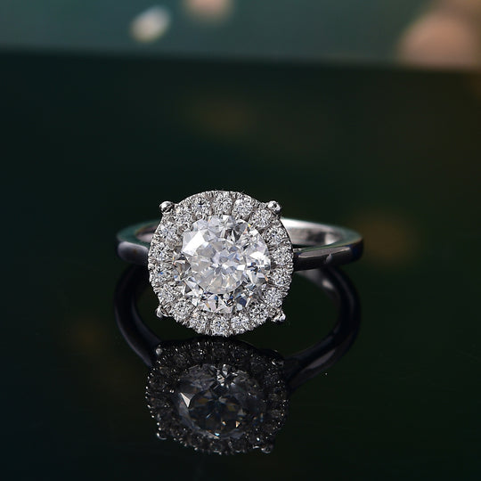 Moissanit Ring 925 Silber rhodiniert (Größe 20.00)