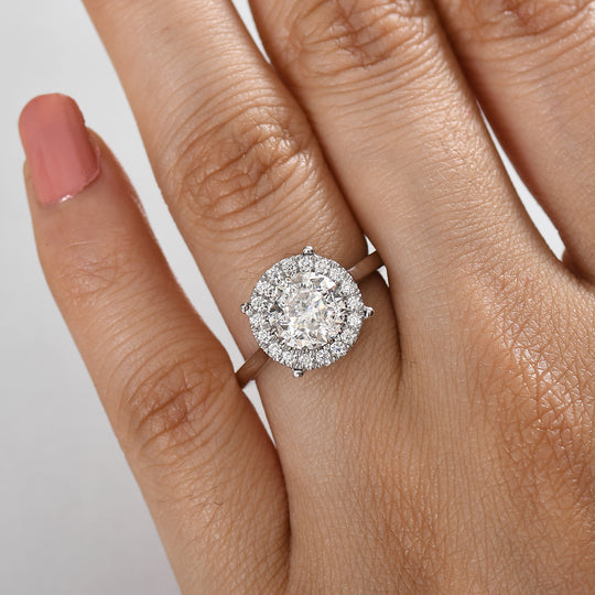 Moissanit Ring 925 Silber rhodiniert (Größe 20.00)