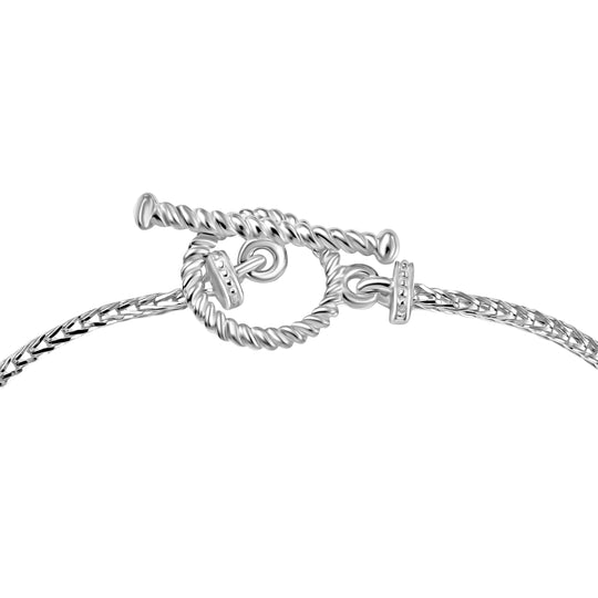 Ceylon Farbe Quarz, Weißer Zirkon Armband ca. 18 cm Nickelfreies Messing ca. 3.31 ct