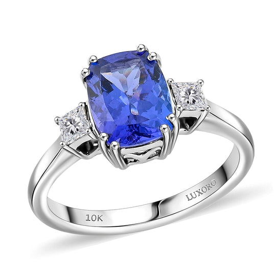LUXORO AAA Tansanit, Weißer Diamant Ring 417 Gold (Größe 18.00) ca. 2,25 ct
