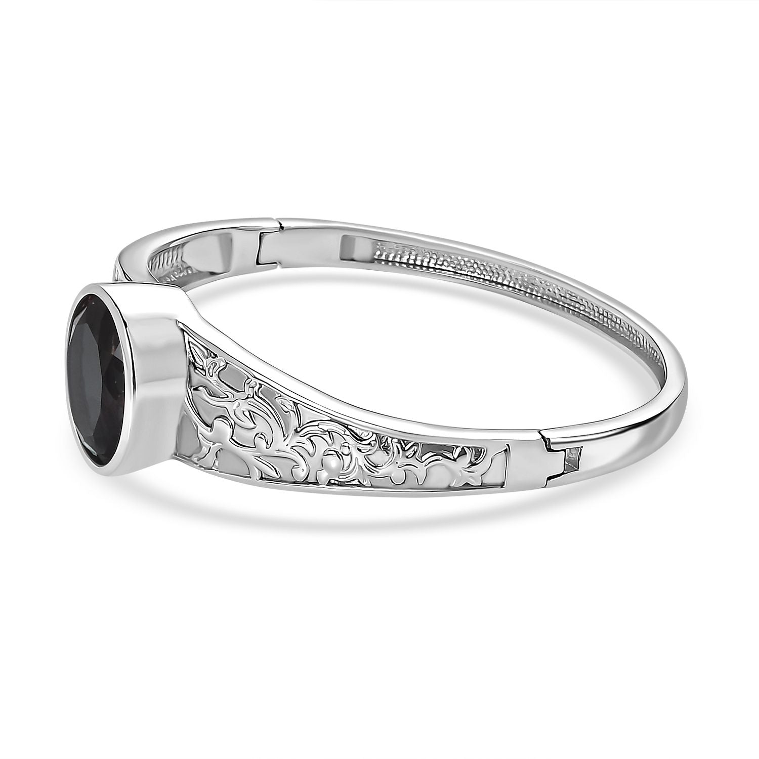 Farbwechsel-Alexandrit-Quarz-Triplette Armreif ca. 19 cm 316L Edelstahl ca. 17.31 ct