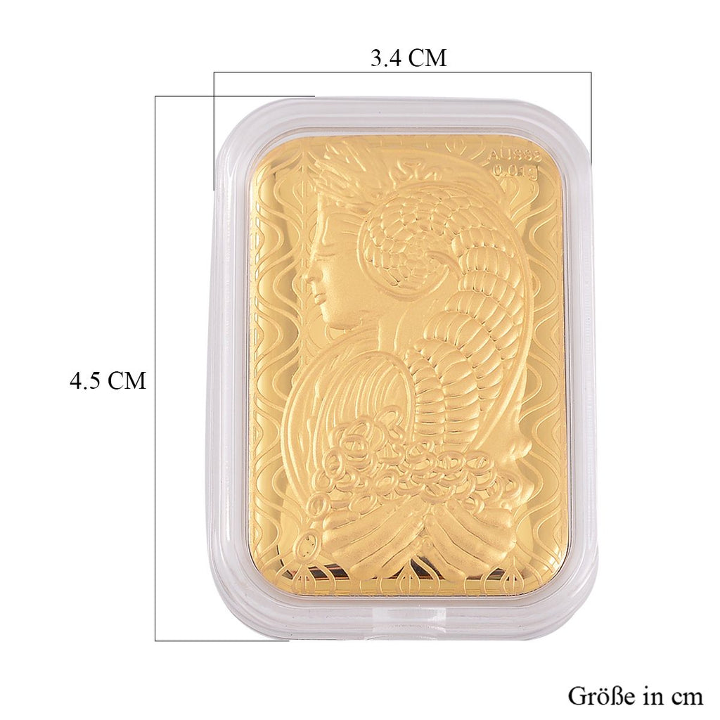 EXKLUSIVES GESCHENK - 999er Goldplatte mit Lady-Fortuna-Motiv
