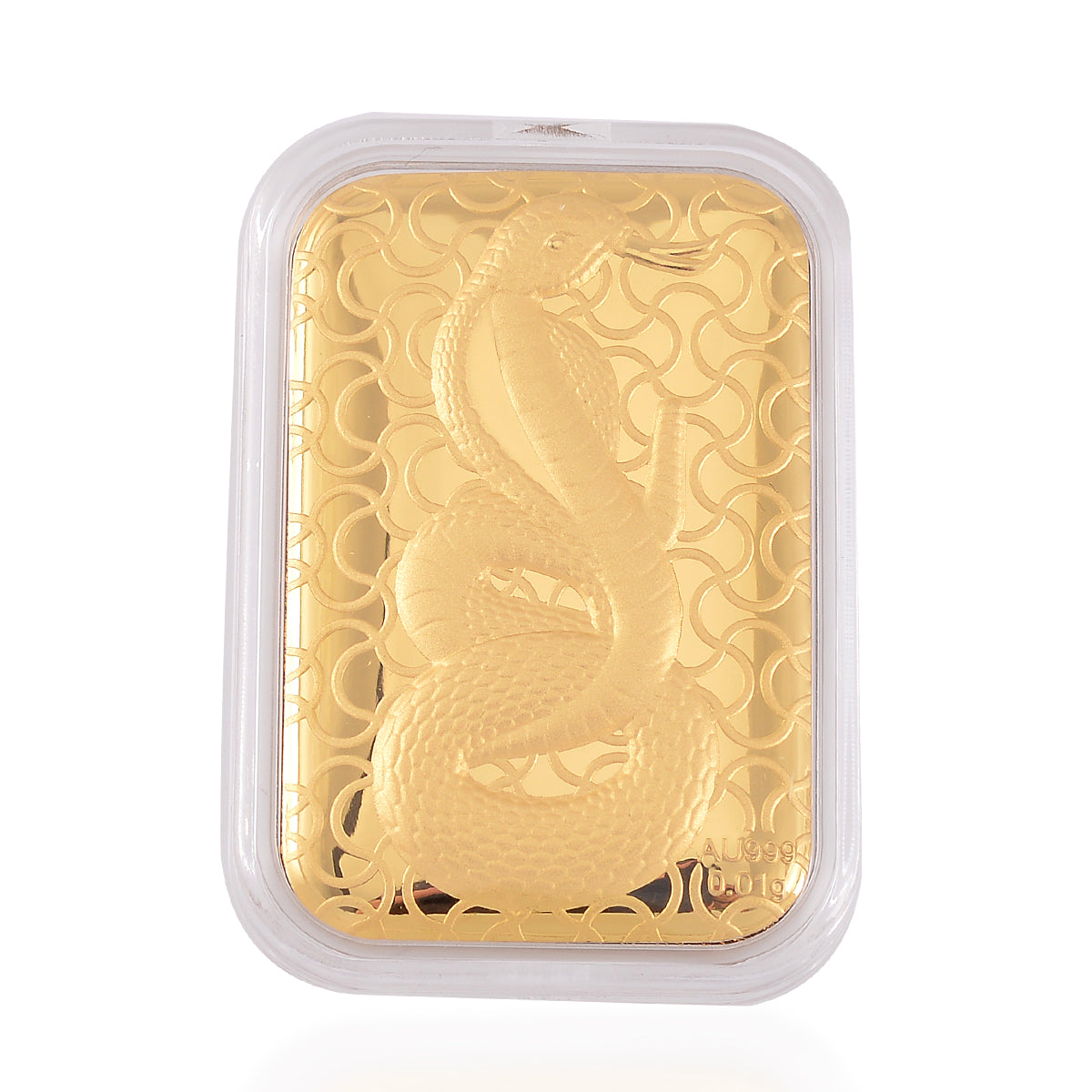 EXKLUSIVES GESCHENK 999 Gold Schmuckplatte mit Schlange-Motiv