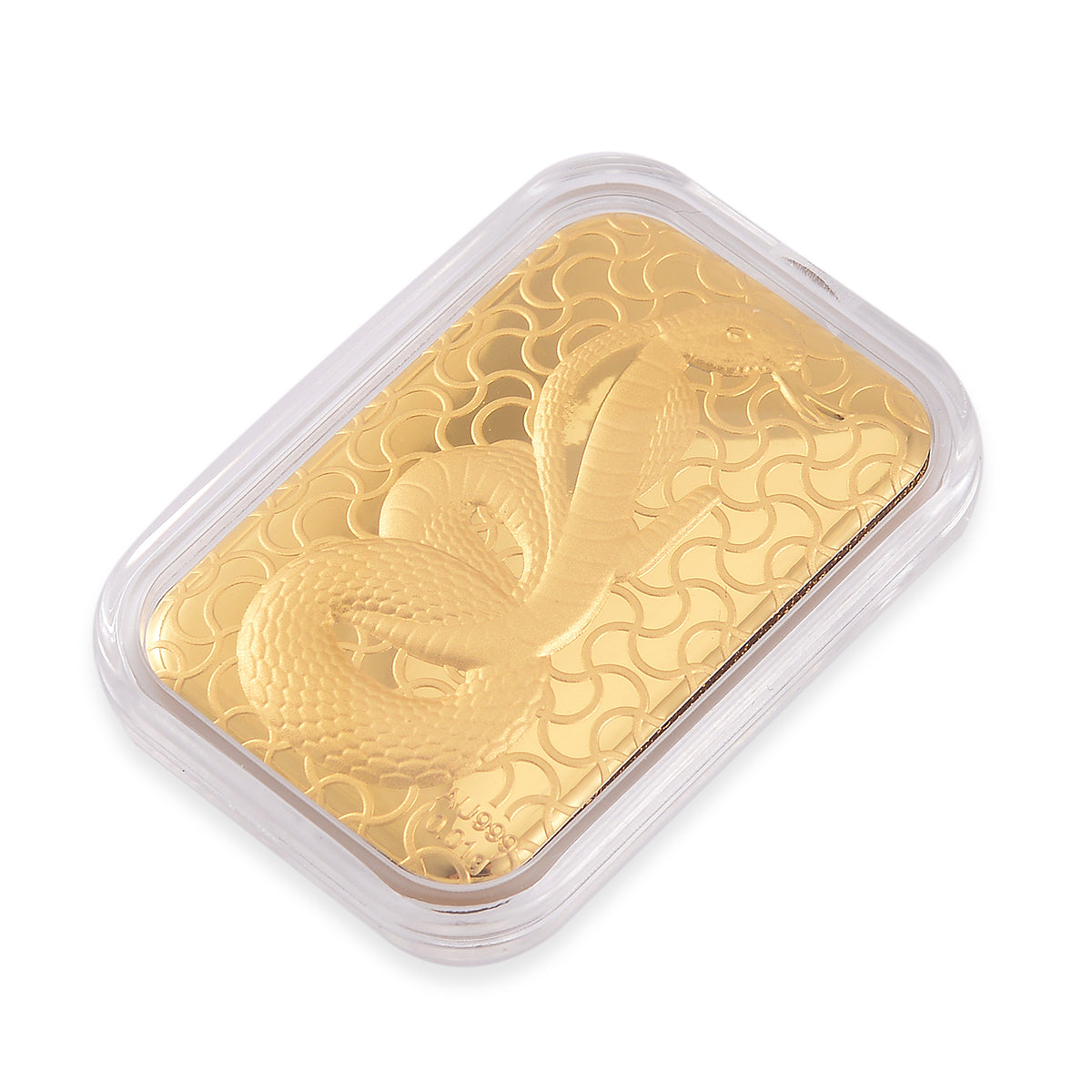 EXKLUSIVES GESCHENK 999 Gold Schmuckplatte mit Schlange-Motiv