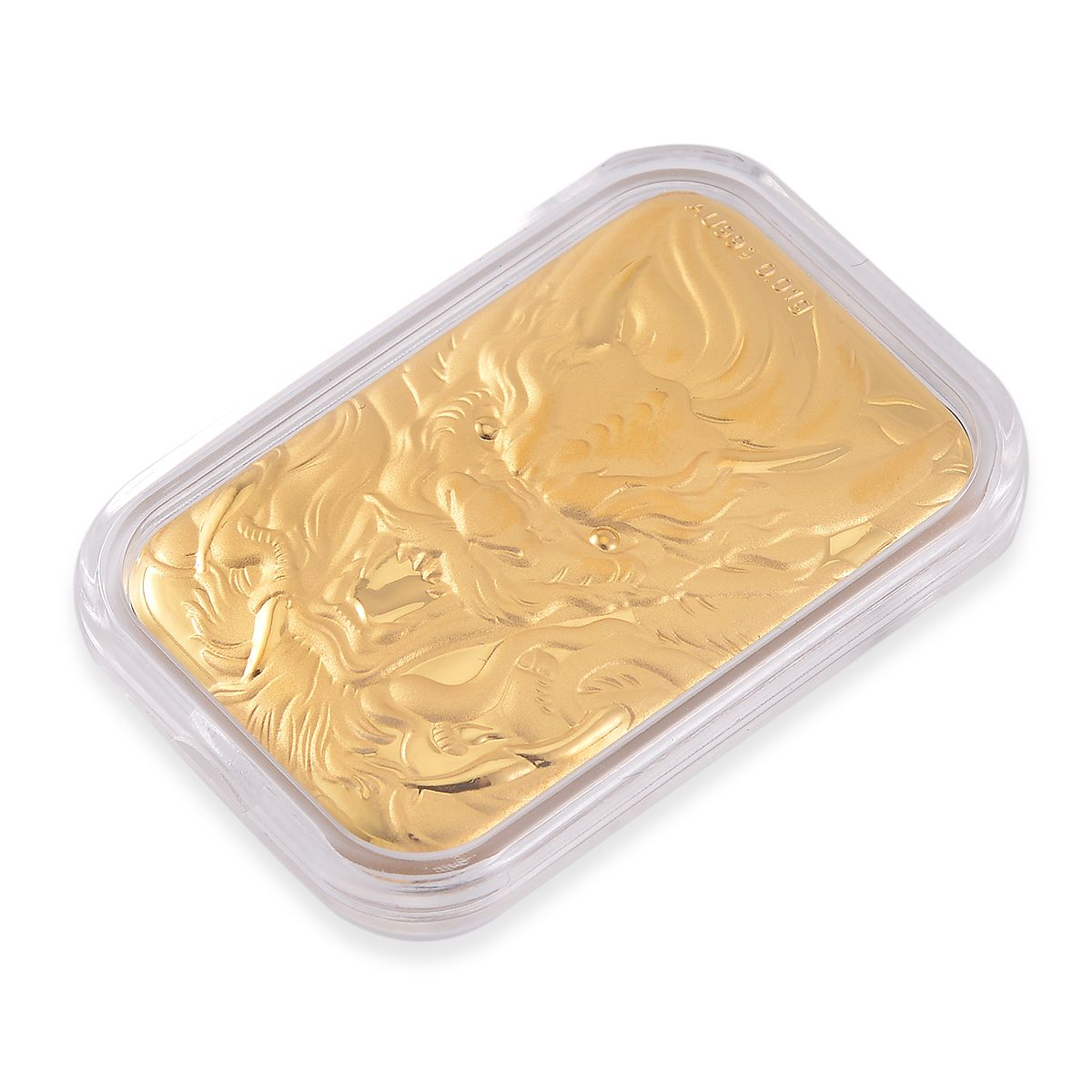 EXKLUSIVES GESCHENK 999 Gold Schmuckplatte mit Drachen-Motiv 10mg