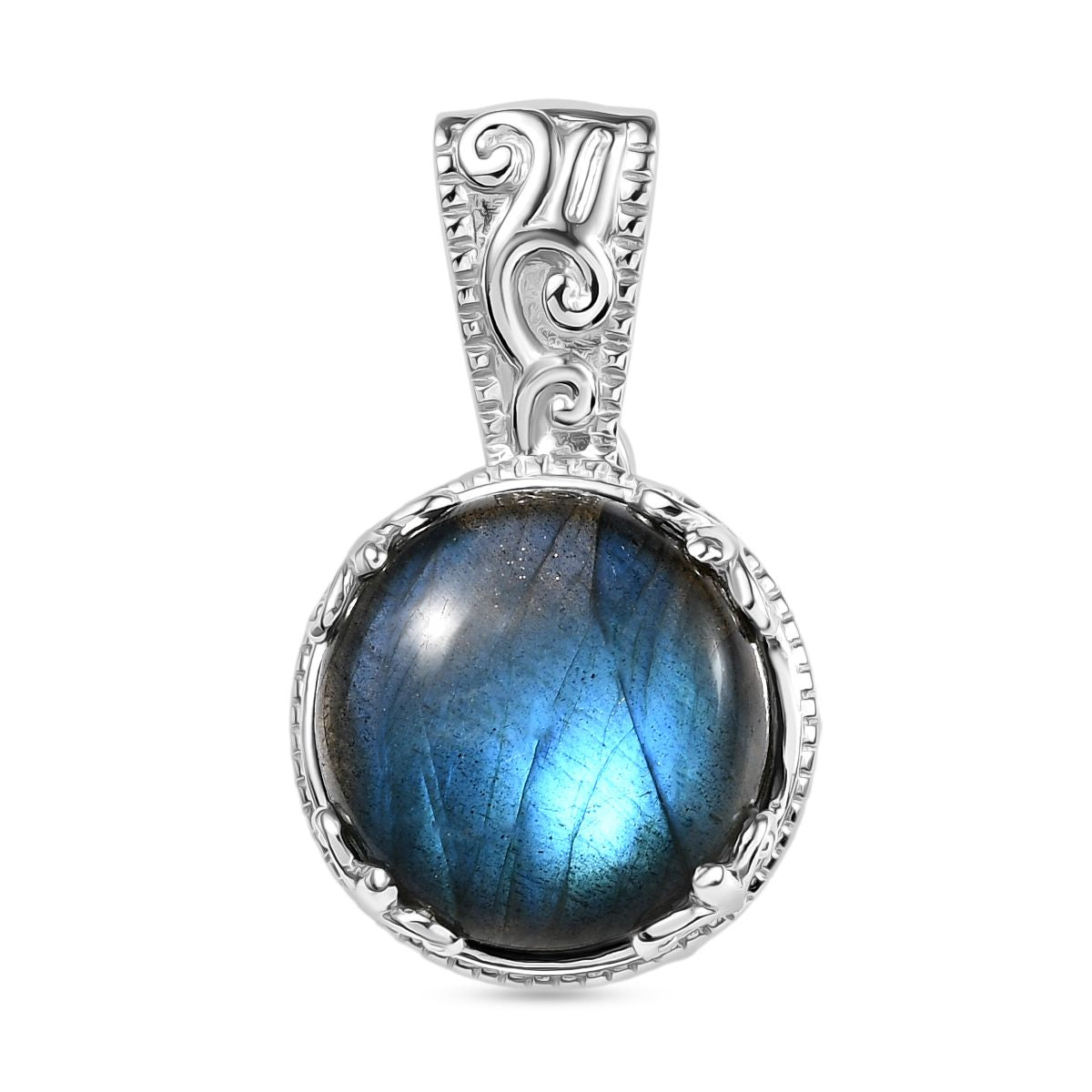 AAA Labradorit Anhänger 925 Silber rhodiniert ca. 10.96 ct
