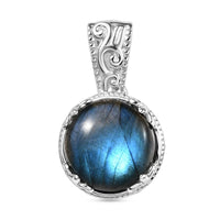 AAA Labradorit Anhänger 925 Silber rhodiniert ca. 10,96 ct.