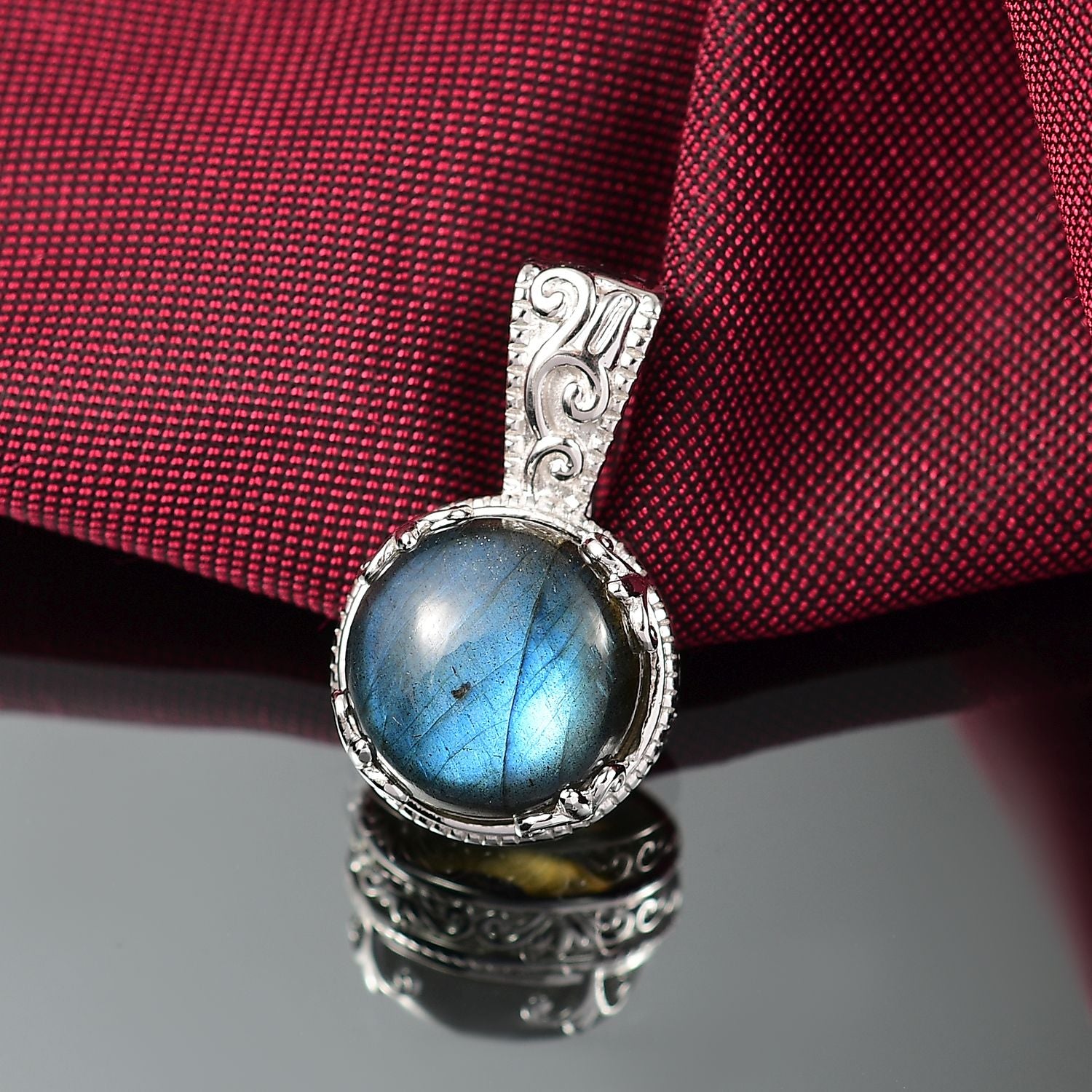 AAA Labradorit Anhänger 925 Silber rhodiniert ca. 10,96 ct.