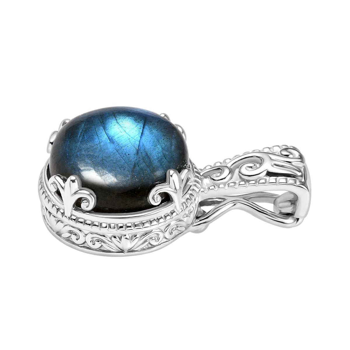 AAA Labradorit Anhänger 925 Silber rhodiniert ca. 10,96 ct.