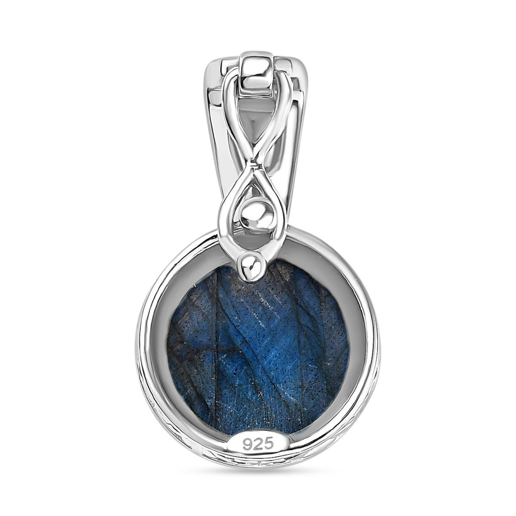 AAA Labradorit Anhänger 925 Silber rhodiniert ca. 10,96 ct.