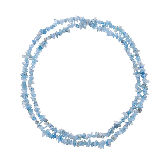 Aquamarin-Chips Bead Kette 86 cm ca. 175,00 ct.