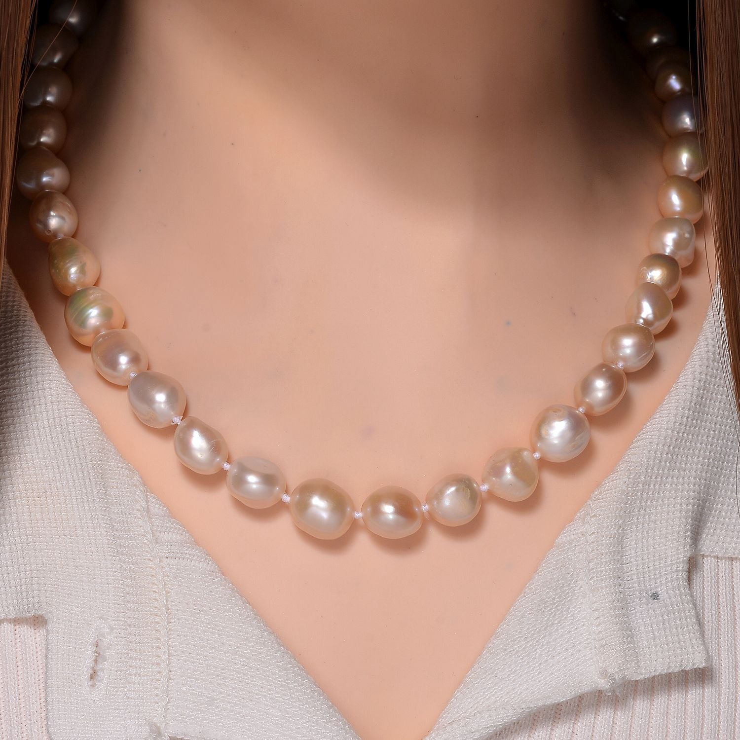 Süßwasser Perle Kette 76 cm