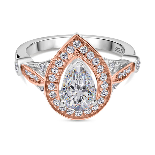 Moissanit Ring 925 Silber, bicolor, (Größe 20.00) ca. 1.75 ct